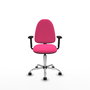 PIQUERAS Y CRESPO Silla de oficina Aýna Rosa con Similpiel y Brazos 2D