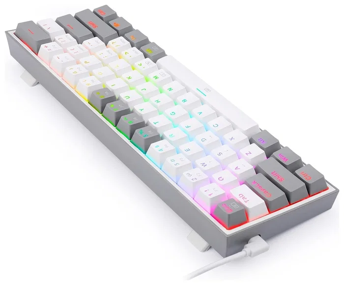 Redragon K617 Fizz Teclado Mecánico Gaming RGB White/Grey Layout Polaco USB-C
