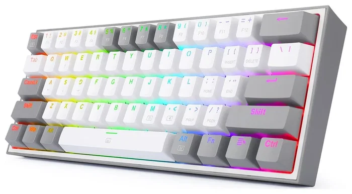 Redragon K617 Fizz Teclado Mecánico Gaming RGB White/Grey Layout Polaco USB-C
