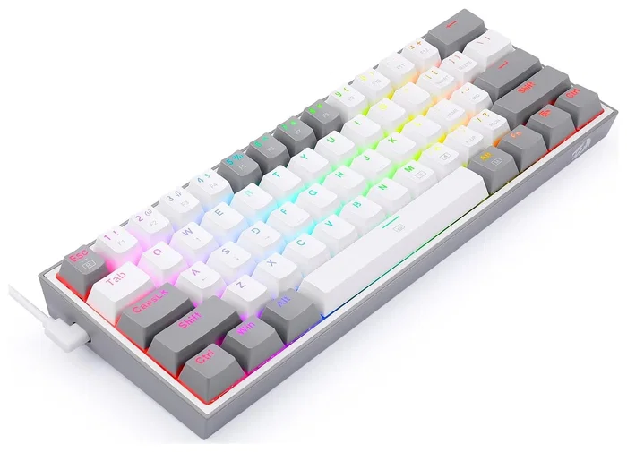 Redragon K617 Fizz Teclado Mecánico Gaming RGB White/Grey Layout Polaco USB-C