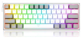 Redragon K617 Fizz Teclado Mecánico Gaming RGB White/Grey Layout Polaco USB-C
