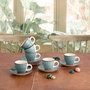 Set de 6 Tazas con Platillo Cerámica Vita Morning Quid 9 cL