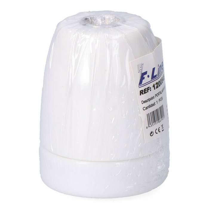 F-Line Portalámparas cerámico vintage E27, 100 W, Blanco F-Line Portalámparas cerámico vintage E27, 100 W, Blanco