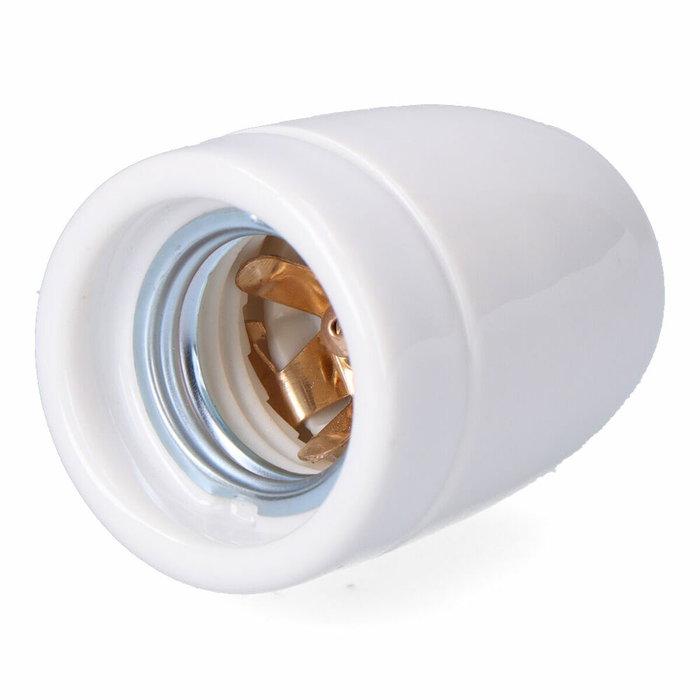 F-Line Portalámparas cerámico vintage E27, 100 W, Blanco F-Line Portalámparas cerámico vintage E27, 100 W, Blanco