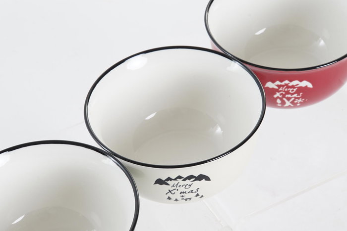 DKD Home Decor Set de 6 Cuencos de Porcelana Montaña, 500ml