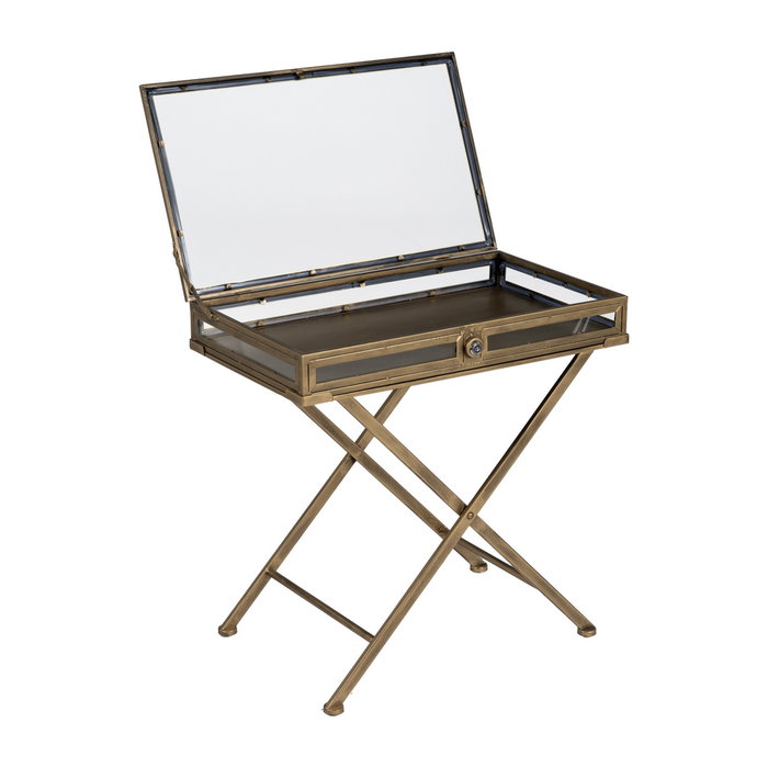 Mesa Oro Metal-Cristal 61 X 36 X 59 cm