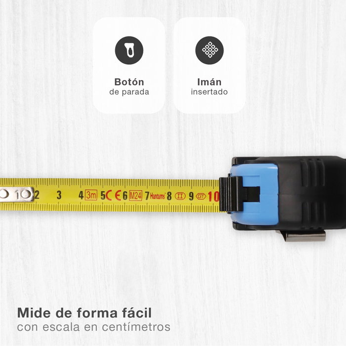 Hantums Cinta Métrica Recubierta de Goma con Imán - 19mm - 5M Hantums Cinta Métrica Recubierta de Goma con Imán - 19mm - 5M