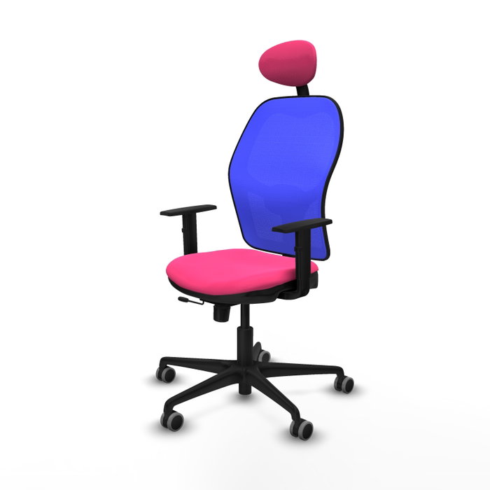 PIQUERAS Y CRESPO Silla de oficina Jorquera Sincro/Traslack Rosa y Azul