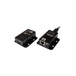 LogiLink Extensor USB 2.0 Cat.5 de 50 m, 1 puerto, montable, PoE, negro LogiLink Extensor USB 2.0 Cat.5 de 50 m, 1 puerto, montable, PoE, negro
