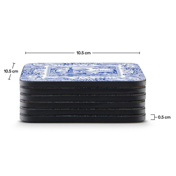 Spode Set 6 Posavasos Blue Italian de Corcho 10.5x10.5 cm