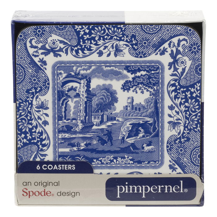 Spode Set 6 Posavasos Blue Italian de Corcho 10.5x10.5 cm