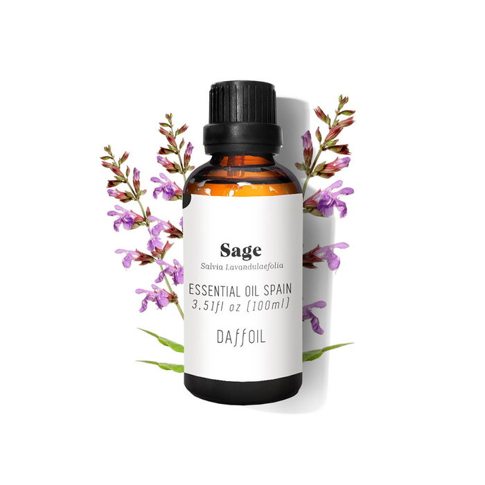 Daffoil Aceite Esencial de Salvia Ecológico 100% Natural, 100 ml, para Aromaterapia, Humidificador y Cuidado Personal