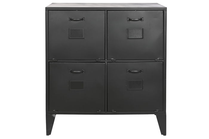 DKD Home Decor Cajonera Loft Negro Metal 75 x 45 x 80 cm