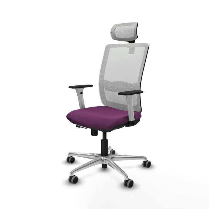 PIQUERAS Y CRESPO Silla de oficina Haches con mecanismo Sincro/Traslack, Morado y Blanco
