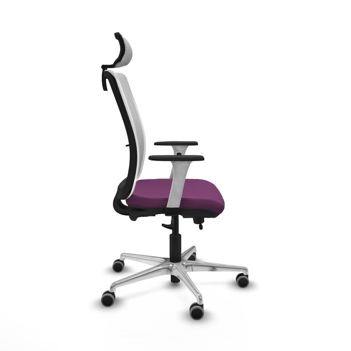 PIQUERAS Y CRESPO Silla de oficina Haches con mecanismo Sincro/Traslack, Morado y Blanco