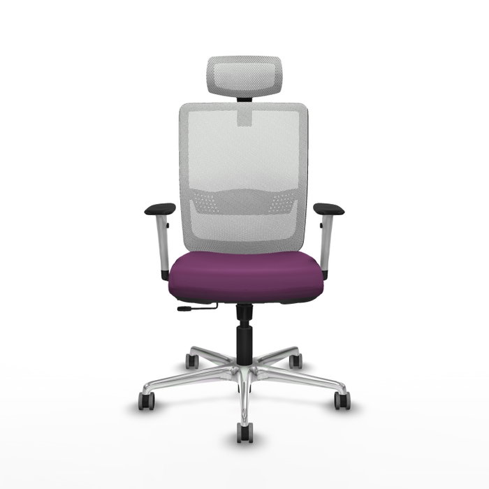 PIQUERAS Y CRESPO Silla de oficina Haches con mecanismo Sincro/Traslack, Morado y Blanco