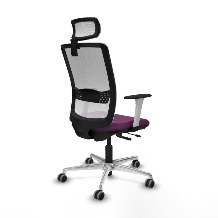 PIQUERAS Y CRESPO Silla de oficina Haches con mecanismo Sincro/Traslack, Morado y Blanco