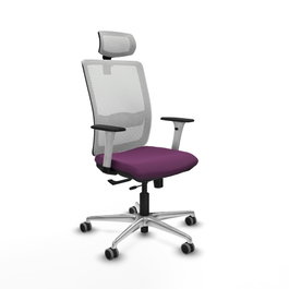 PIQUERAS Y CRESPO Silla de oficina Haches con mecanismo Sincro/Traslack, Morado y Blanco