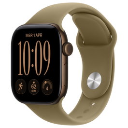 Apple Watch Series 12 GPS + Cellular 42mm Aluminio Dunkelbronze con Sport Band Oliva S/M