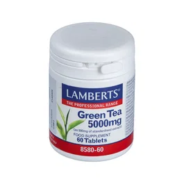 LAMBERTS Te Verde 60 Comprimidos - Extracto Estandarizado de Hojas con L-Teanina, Apto Veganos