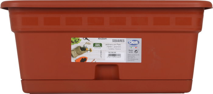 Dem Jardinera Con Plato 40 x 20 cm "Squares" (12 Unidades)
