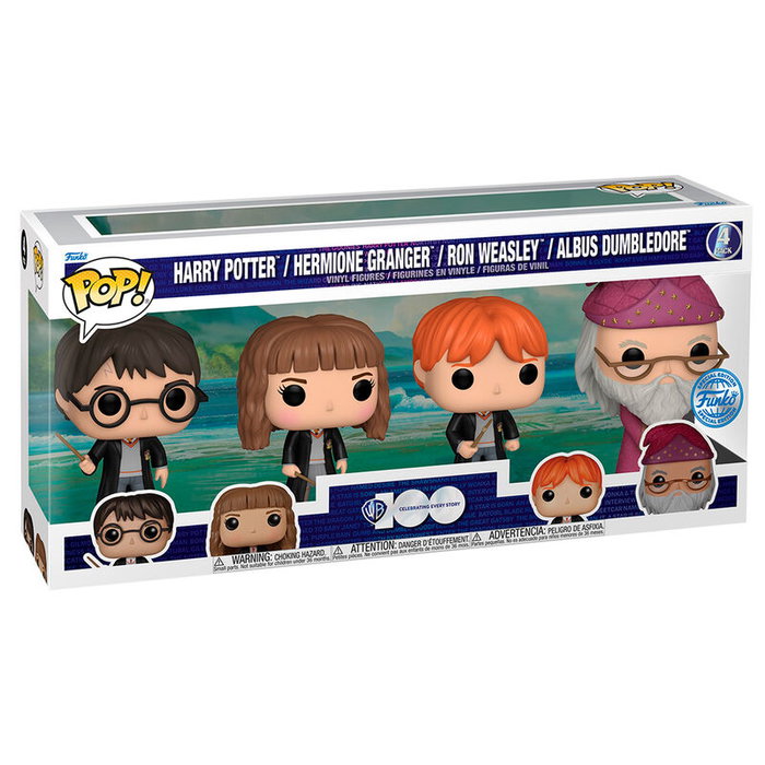 Funko Pop Pack de 4 Figuras Harry Potter, Hermione, Ron y Dumbledore
