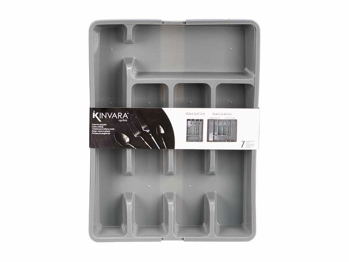 Kinvara Cubertero Plegable Blanco y Gris 36 x 4 x 27 cm (Set de 12)