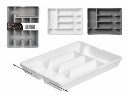 Kinvara Cubertero Plegable Blanco y Gris 36 x 4 x 27 cm (Set de 12)