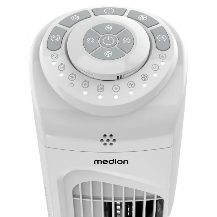 Medion Ventilador de torre 45 W 79 cm Oscilación 60° Mando a distancia Blanco