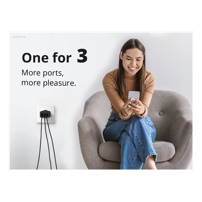 Conceptronic ALTHEA17B Cargador GaN de 67W con 3 Puertos (2x USB-C, 1x USB-A)