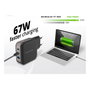 Conceptronic ALTHEA17B Cargador GaN de 67W con 3 Puertos (2x USB-C, 1x USB-A)