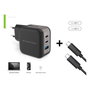 Conceptronic ALTHEA17B Cargador GaN de 67W con 3 Puertos (2x USB-C, 1x USB-A)