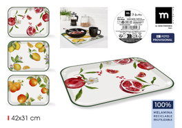 La Mediterranea Bandeja de Melamina 3-frutas 42x31cm