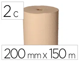 Bunzl Greensource Nature Bobina Papel Secamanos 2 Capas Celulosa Reciclada Kraft 200 mm x 150 mt Paquete de 6