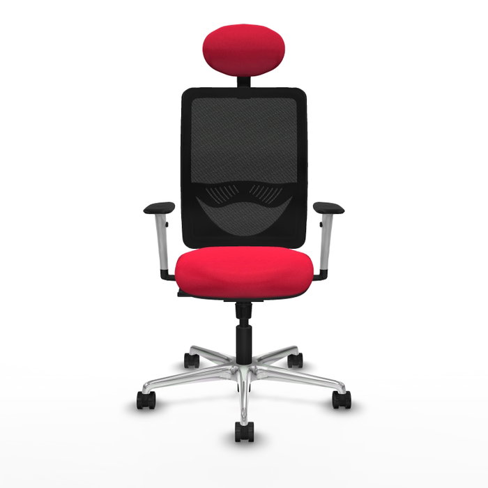 PIQUERAS Y CRESPO Silla de oficina Zulema con mecanismo Sincro, Rojo y Negro