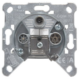 Triax GDM 10 Toma de corriente SAT + TV + Radio, Acero inoxidable