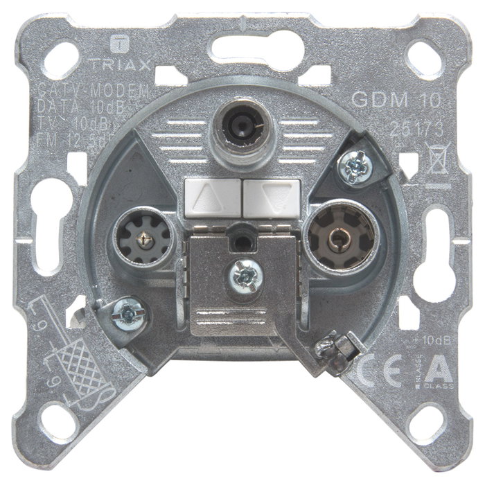 Triax GDM 10 Toma de corriente SAT + TV + Radio, Acero inoxidable Triax GDM 10 Toma de corriente SAT + TV + Radio, Acero inoxidable