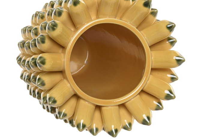DKD Home Decor Jarrón de Gres Plátano Amarillo y Verde 28x28x40 cm
