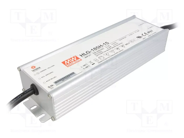 MEAN WELL HLG-185H-24 Alimentador LED 185W 24VDC 7,8A MEAN WELL HLG-185H-24 Alimentador LED 185W 24VDC 7,8A