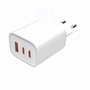Leotec Cargador de Pared GaN 65W Ultra Slim 2xUSB-C PD + 1xUSB-A Blanco