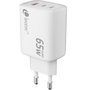 Leotec Cargador de Pared GaN 65W Ultra Slim 2xUSB-C PD + 1xUSB-A Blanco