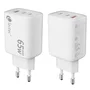 Leotec Cargador de Pared GaN 65W Ultra Slim 2xUSB-C PD + 1xUSB-A Blanco