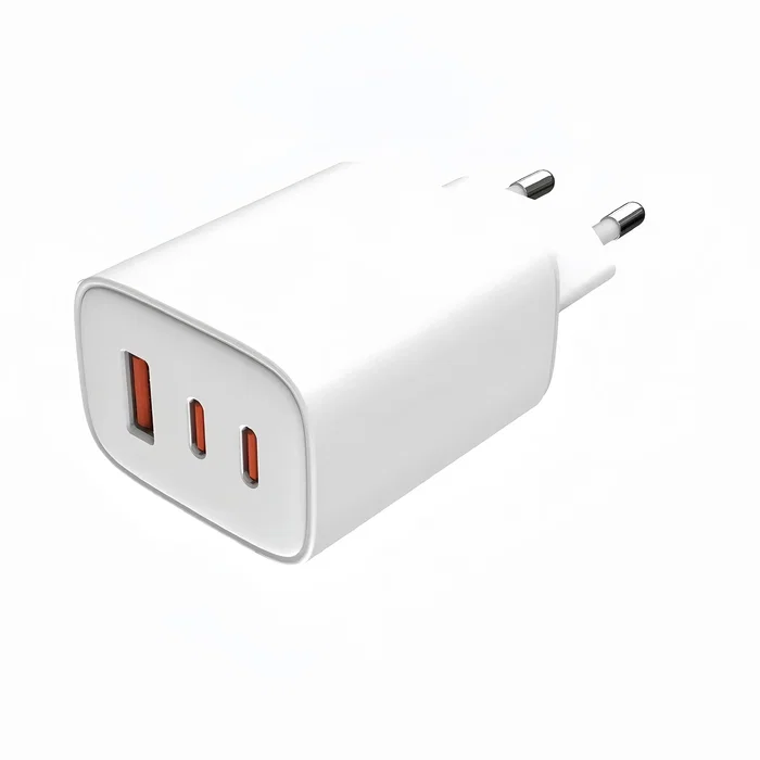Leotec Cargador de Pared GaN 65W Ultra Slim 2xUSB-C PD + 1xUSB-A Blanco
