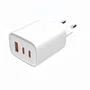 Leotec Cargador de Pared GaN 65W Ultra Slim 2xUSB-C PD + 1xUSB-A Blanco