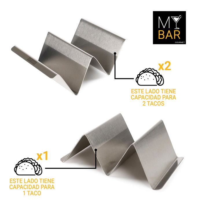 Inde Soporte Para 2 Tacos My Bar 10 cm Ancho x 5 cm Alto x 15 cm Largo (24 Unidades)