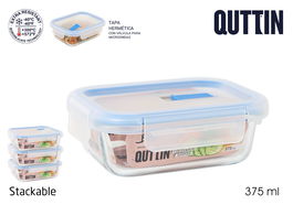 Inde Fiambrera Rectangular con Tapa Hermética 15.3 x 11.5 cm (12 Unidades)