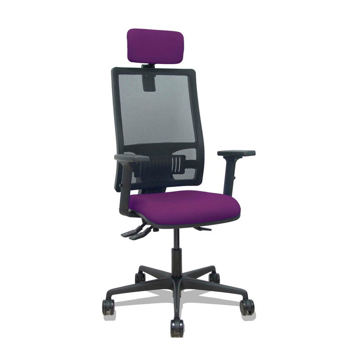 PIQUERAS Y CRESPO Silla Bormate con Mecanismo Asincro, Asiento Morado y Respaldo de Malla Negro PIQUERAS Y CRESPO Silla Bormate con Mecanismo Asincro, Asiento Morado y Respaldo de Malla Negro