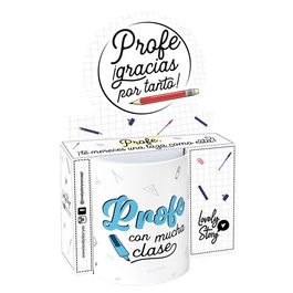 LOVELY STORY Taza Profe Con Mucha Clase 330ml Cerámica