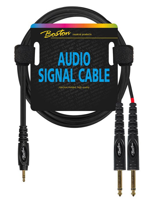 Boston Cable Jack 3.5 a 2 x 6.3 Mono 3 Metros Boston Cable Jack 3.5 a 2 x 6.3 Mono 3 Metros