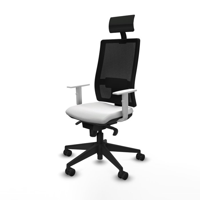 PIQUERAS Y CRESPO Silla de oficina Horna con mecanismo Sincro, Blanco y Negro